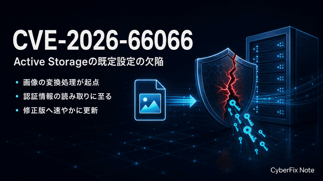 Active Storageの既定設定でlibvipsのunfuzzedな操作が有効なままだったCVE-2026-66066(KindaRails2Shell)