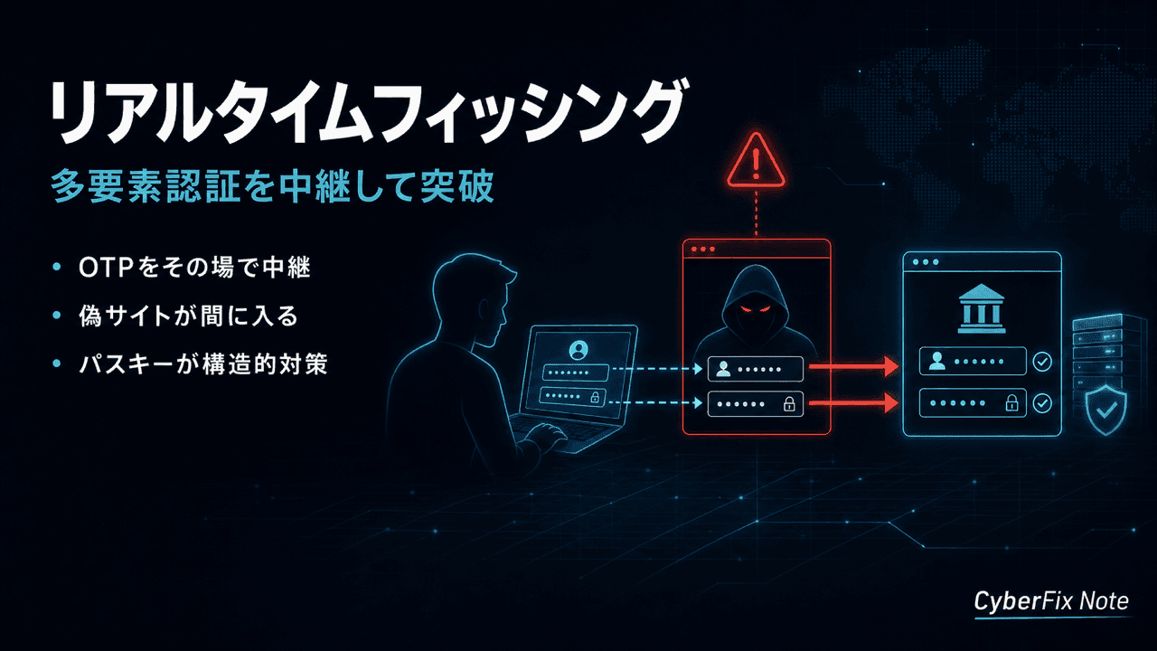 リアルタイムフィッシングが多要素認証を中継して突破する仕組み