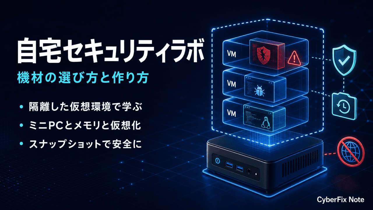 セキュリティを手を動かして学ぶ自宅ラボの作り方と機材の選び方