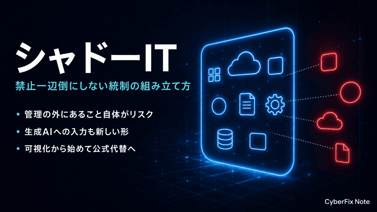 シャドーITが生まれる理由と禁止一辺倒にしない統制の組み立て方