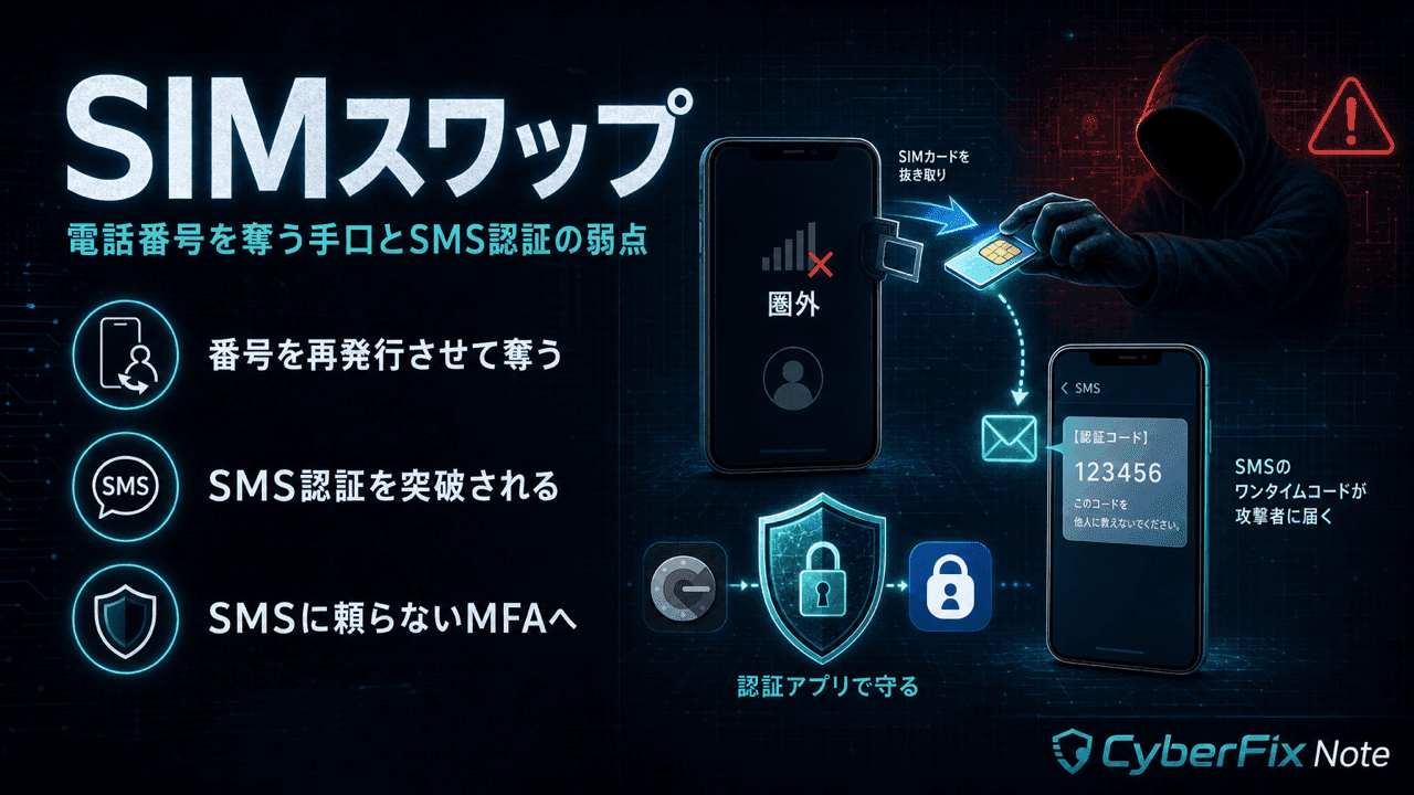 SIMスワップで電話番号が奪われる仕組みとSMS認証を見直す対策