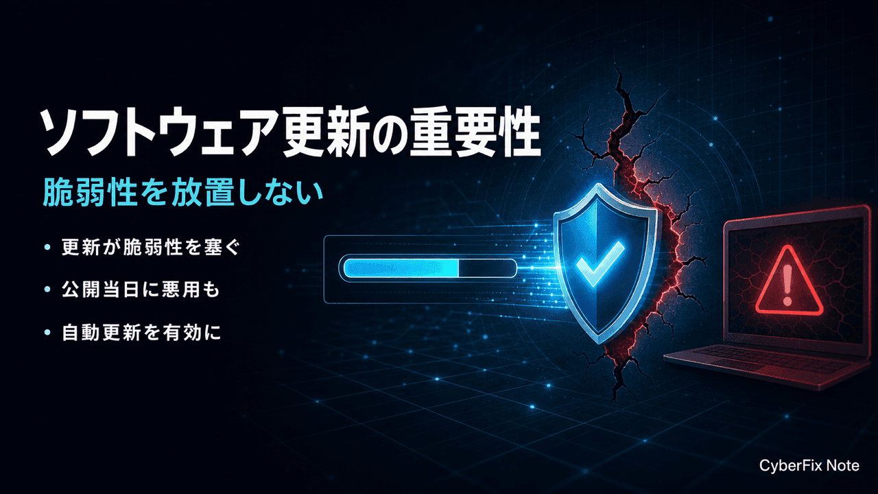 ソフトウェア更新が脆弱性を塞ぐ仕組みと放置したときのリスク