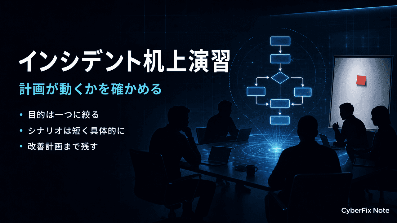 インシデント対応計画が本当に動くかを会議室で確かめる机上演習の進め方