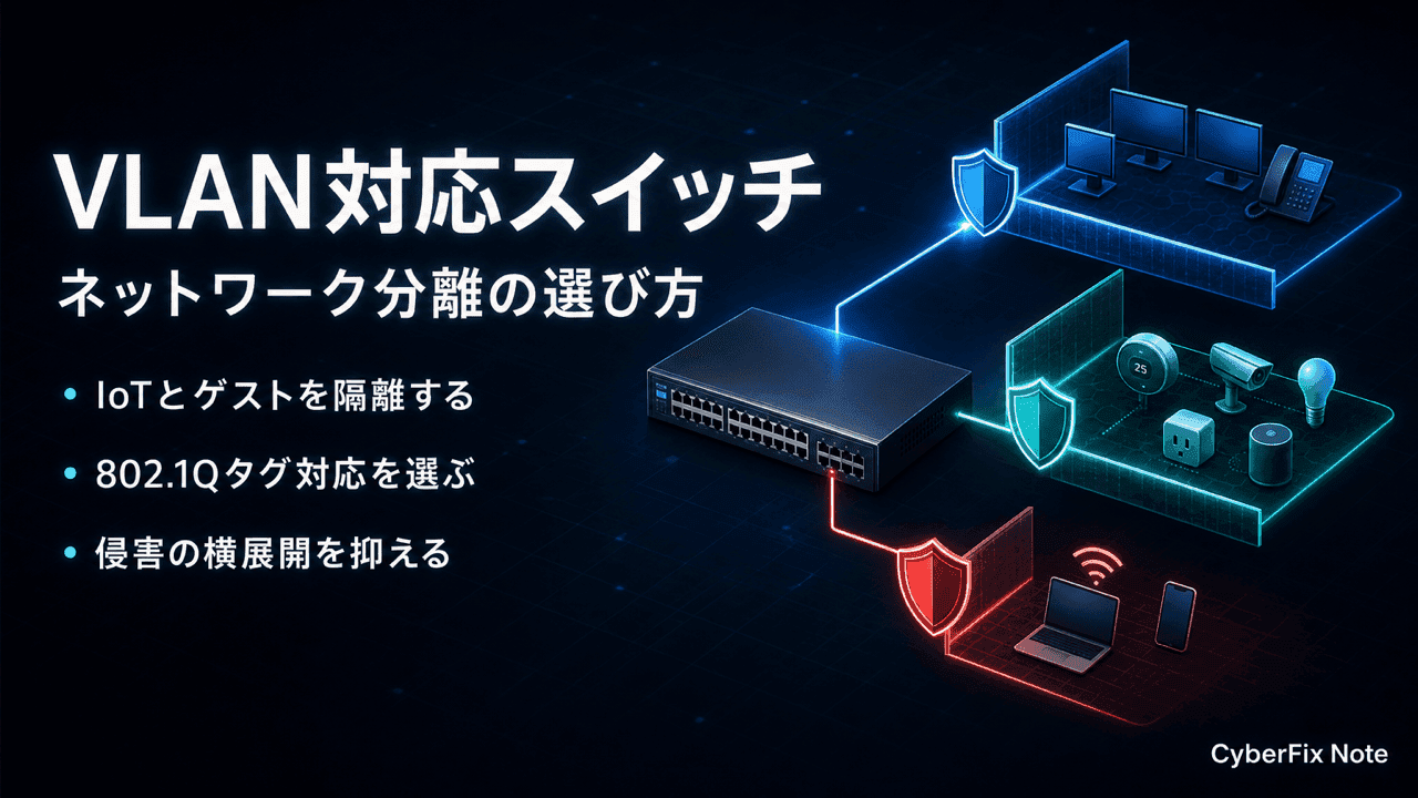 家庭と小規模オフィスでIoT機器を隔離するVLAN対応スイッチの選び方