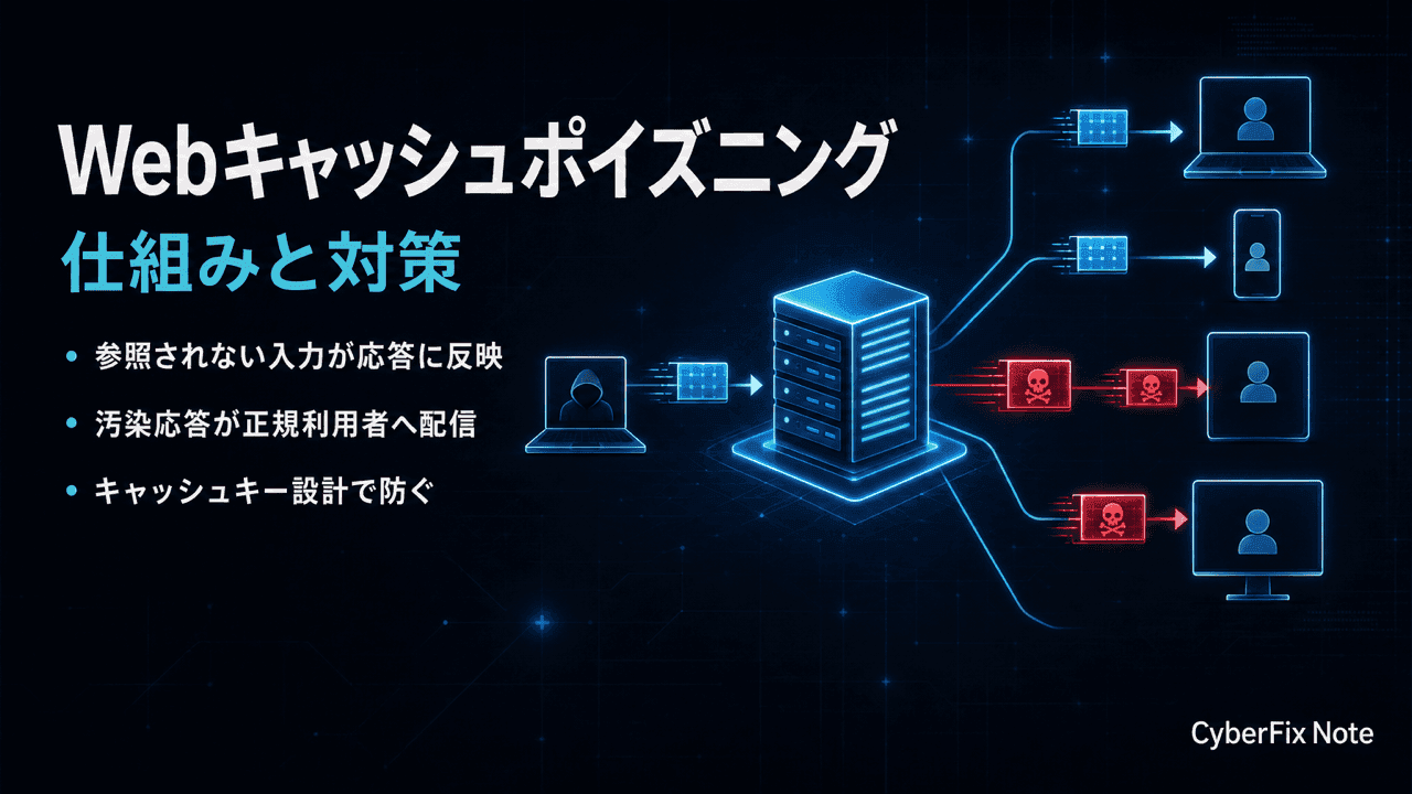 Webキャッシュポイズニングの仕組みと対策。汚染された応答が正規利用者へ配信される欠陥を塞ぐ