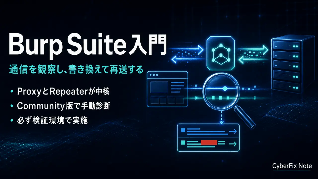 Burp Suiteで学ぶWeb診断の基礎。自分の検証環境で安全に手を動かす