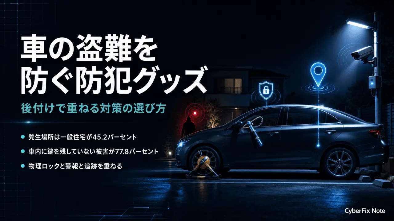 車の盗難を防ぐ後付け防犯グッズの選び方