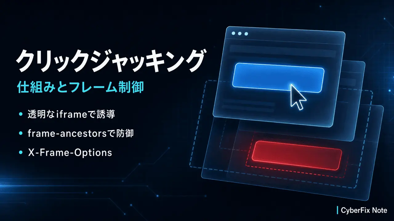 クリックジャッキングの仕組みとフレーム制御による対策