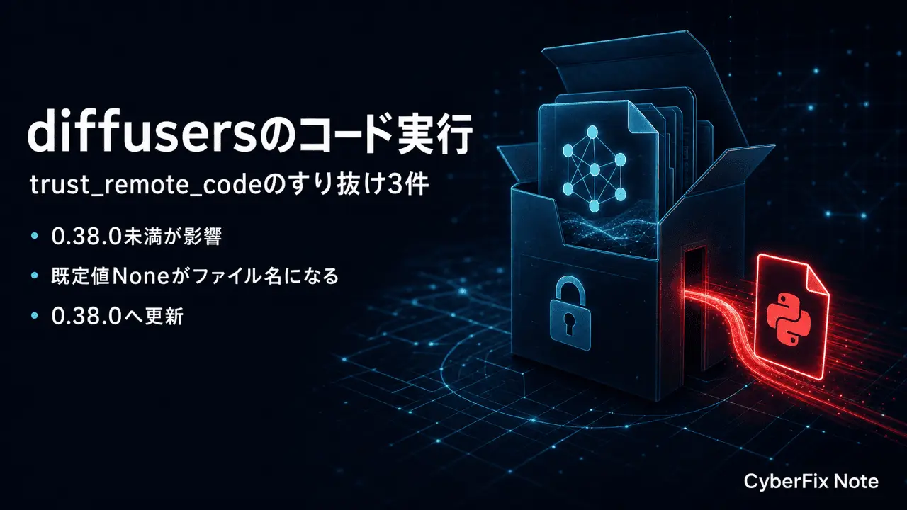 モデルを読み込むだけでコードが動くdiffusersのtrust_remote_codeすり抜け