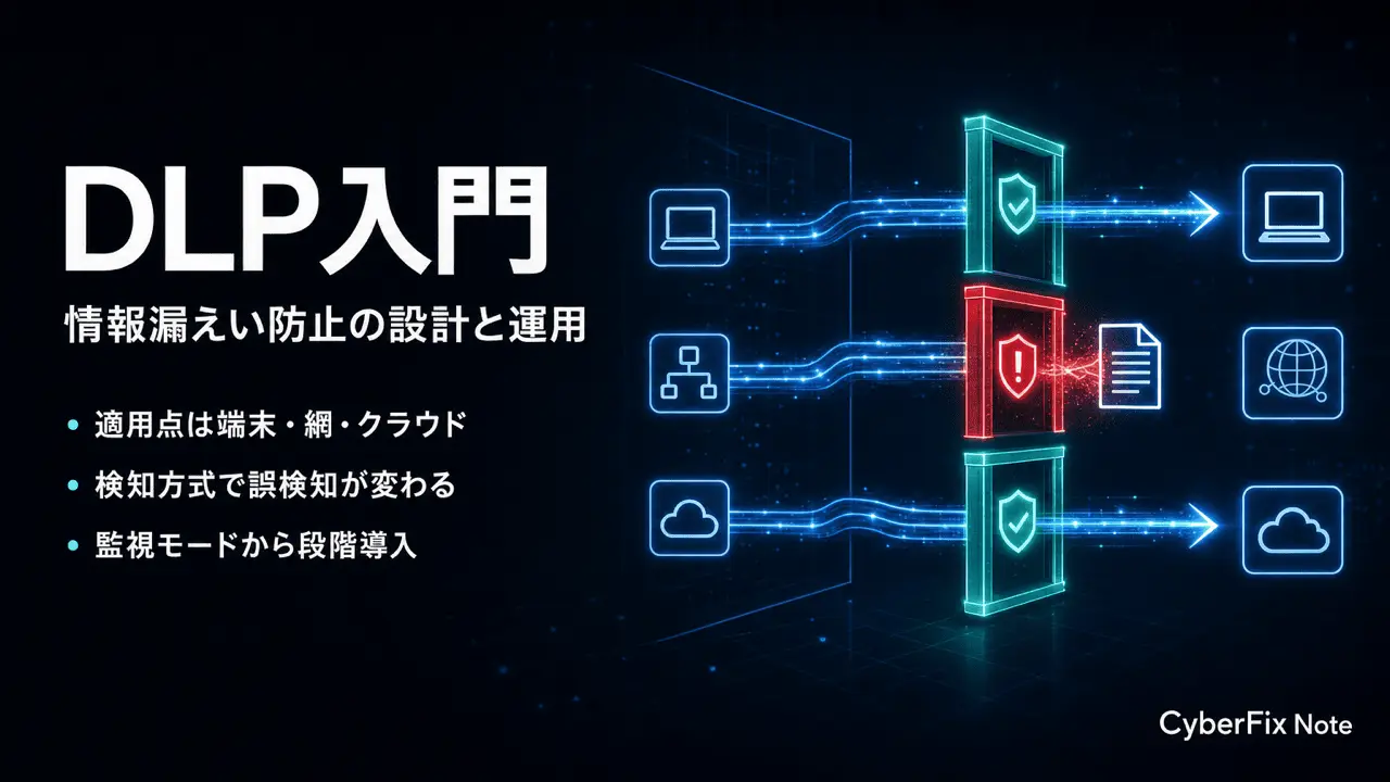DLP(情報漏えい防止)入門。適用点と検知方式、監視モードから始める導入の順序