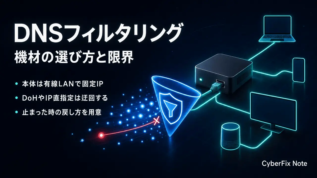 家庭と小規模オフィスでDNSフィルタリングを始める機材の選び方