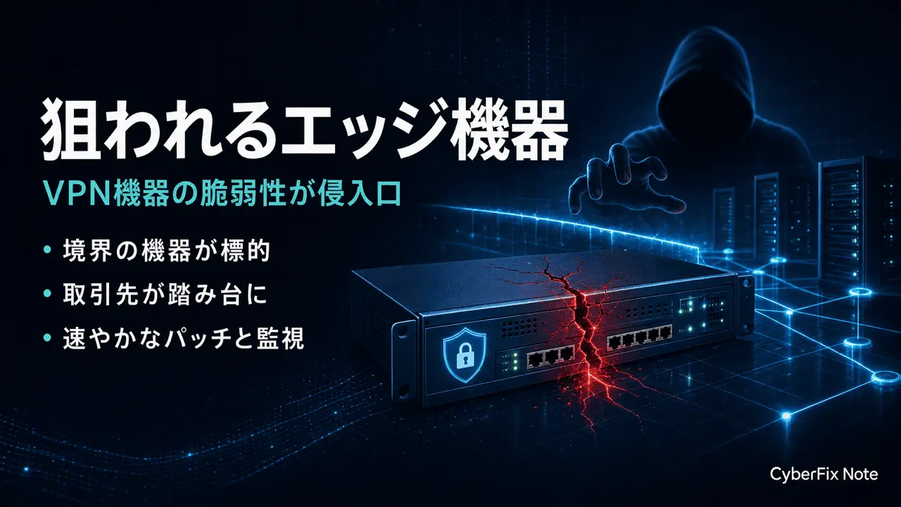 境界に置くエッジ機器の脆弱性が侵入口として狙われる理由