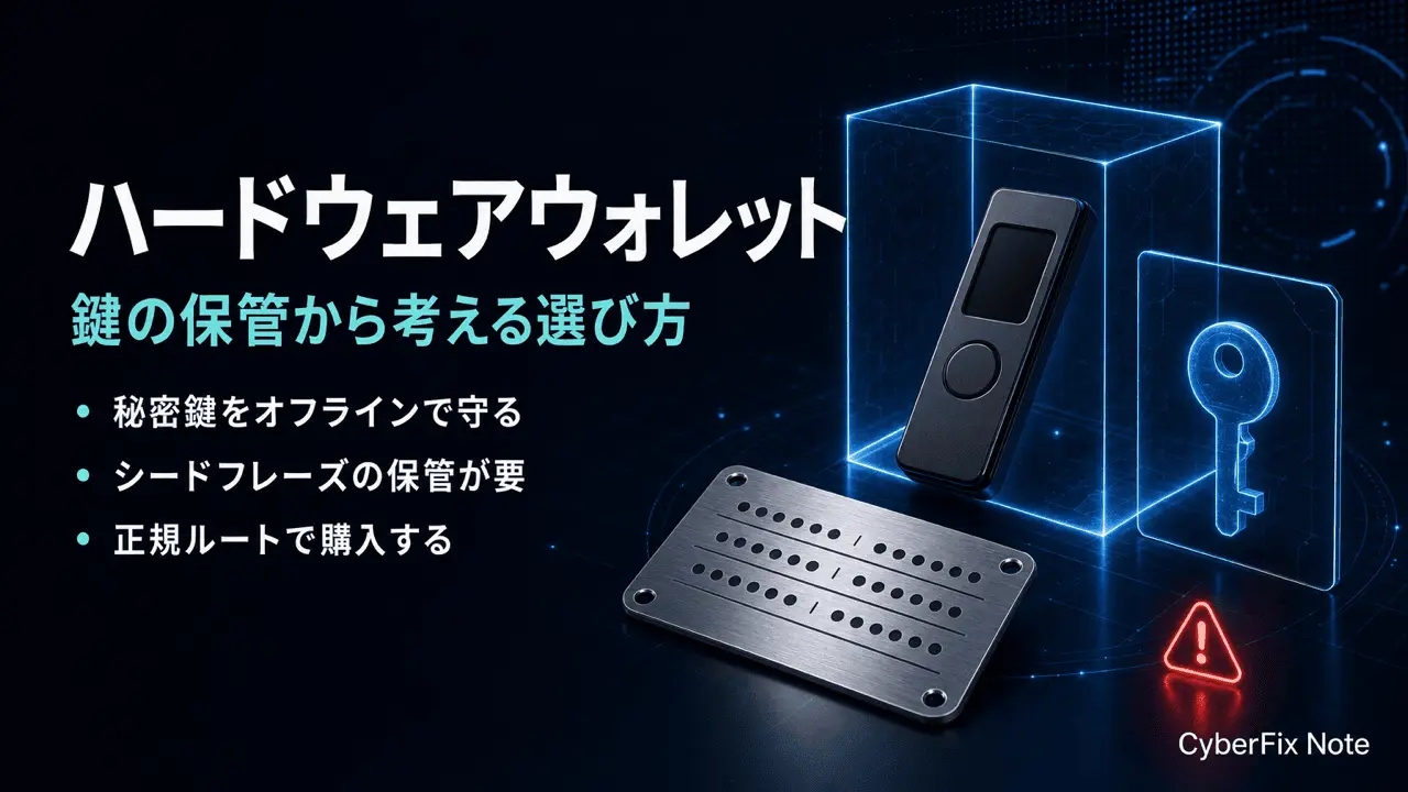 鍵の保管から考えるハードウェアウォレットの選び方