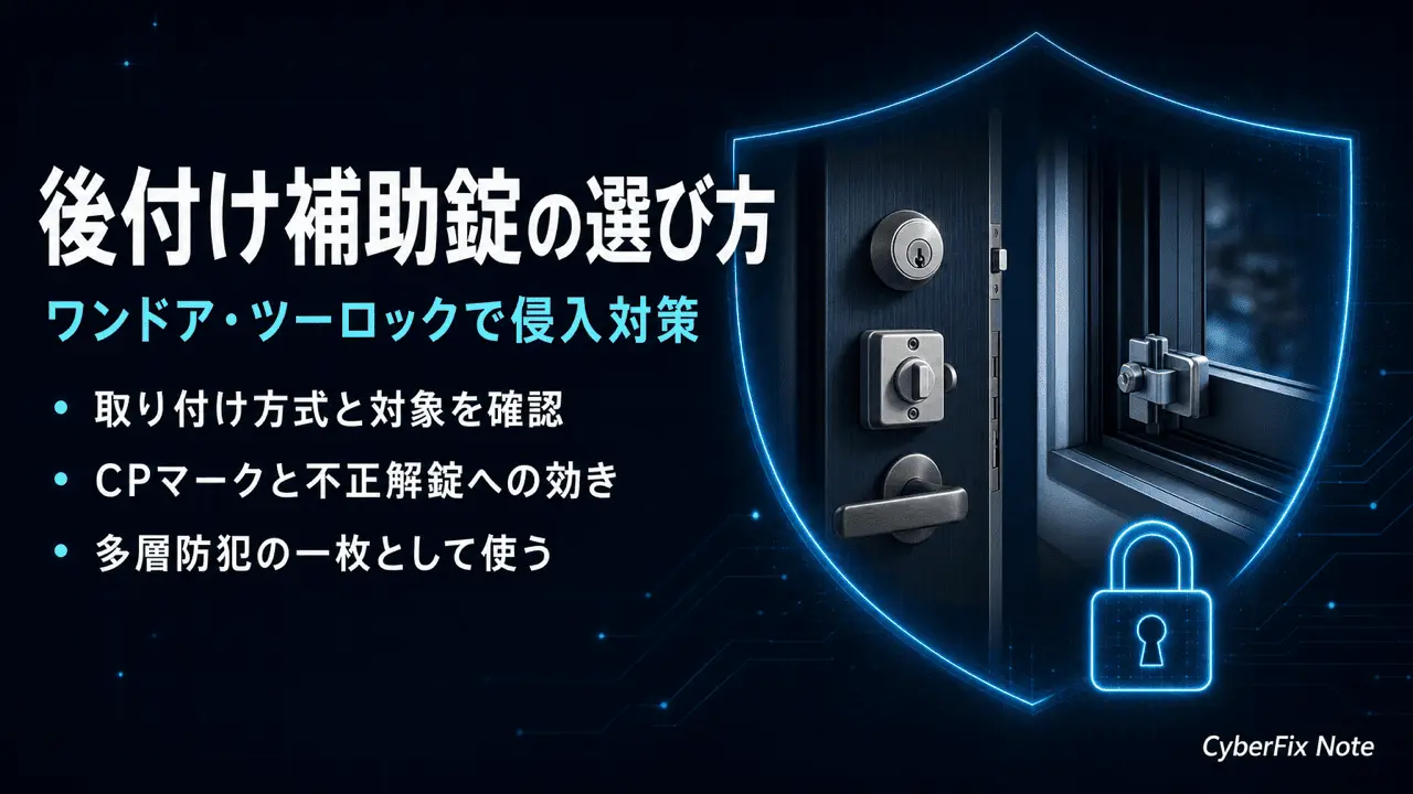 玄関ドアと窓に後付けする補助錠の選び方