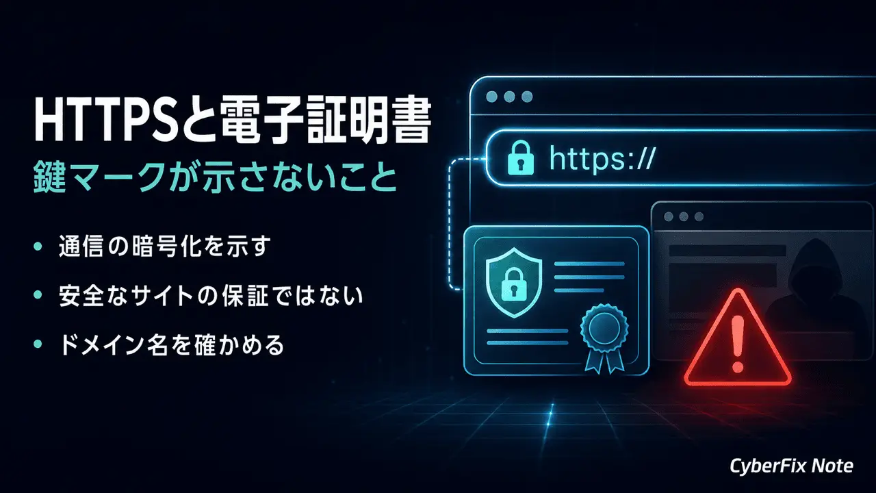 HTTPSと電子証明書が守る範囲と、鍵マークが示さないこと