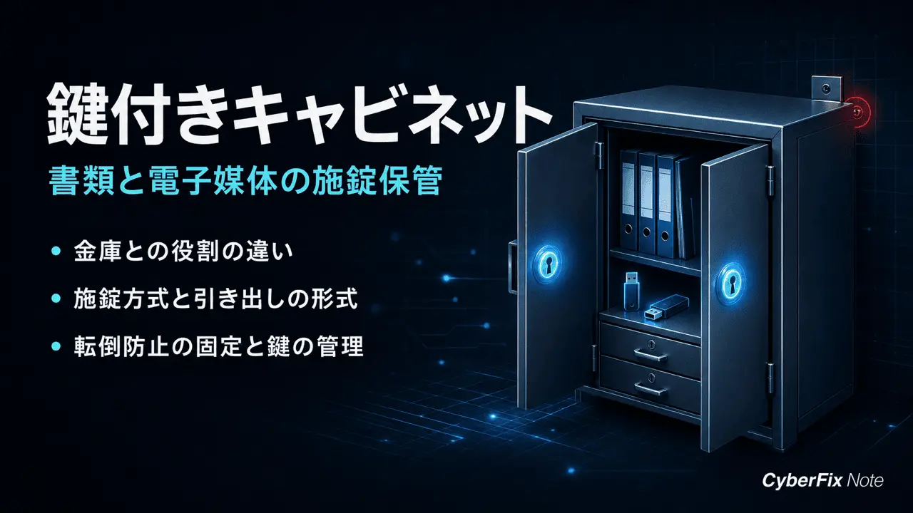 書類と電子媒体の施錠保管に使う鍵付きキャビネットの選び方