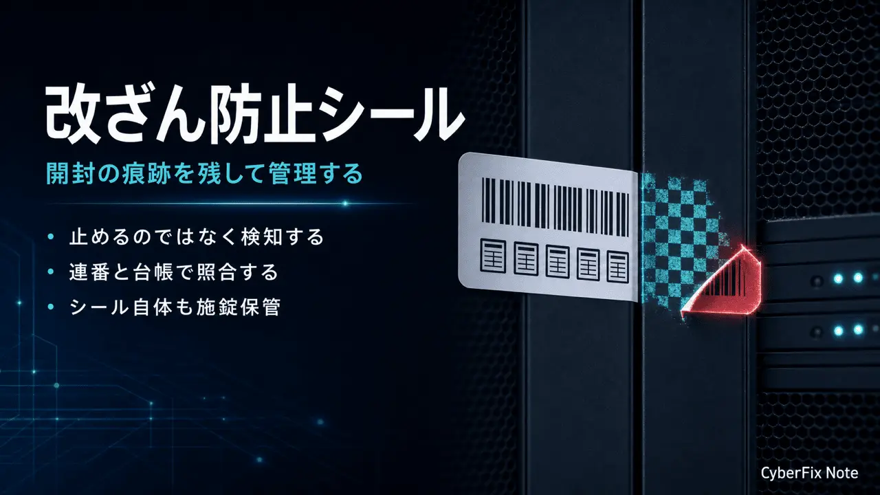 改ざん防止シールの選び方。開封の痕跡を残して機器と媒体の封緘を管理する