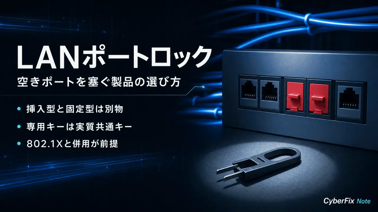 LANポートロックの選び方。有線ポートへの物理的な不正接続と抜けを抑える製品の見極め方