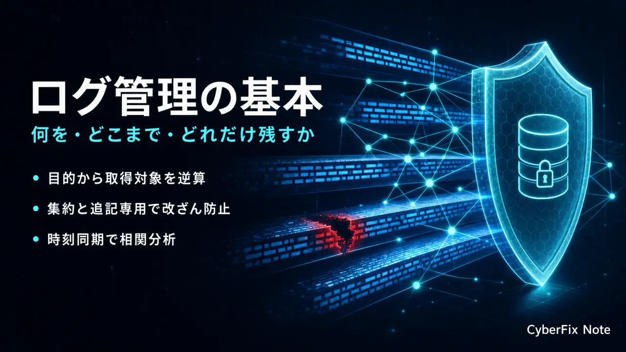 ログ管理の基本。何を・どこまで・どれだけ残すか