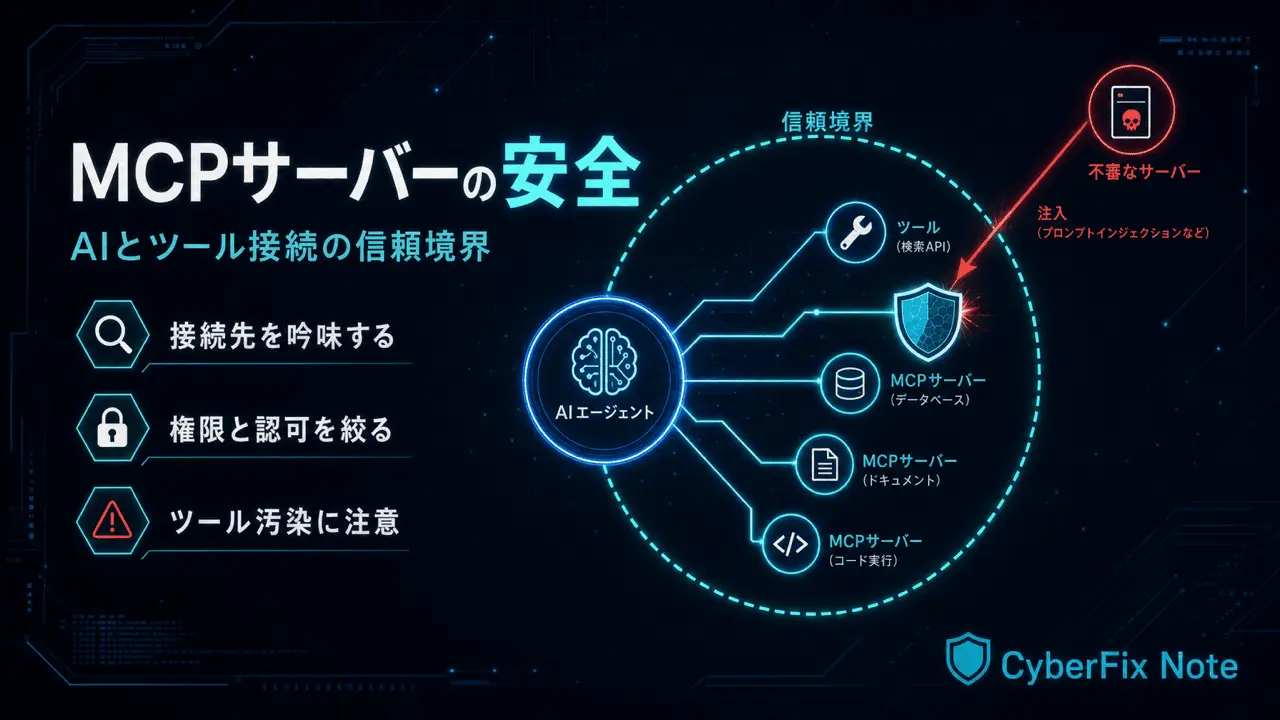 MCPサーバーのセキュリティ。AIエージェントとツール接続の信頼境界