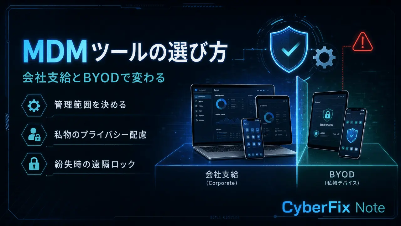 会社支給とBYODで変わるモバイルデバイス管理(MDM)ツールの選び方
