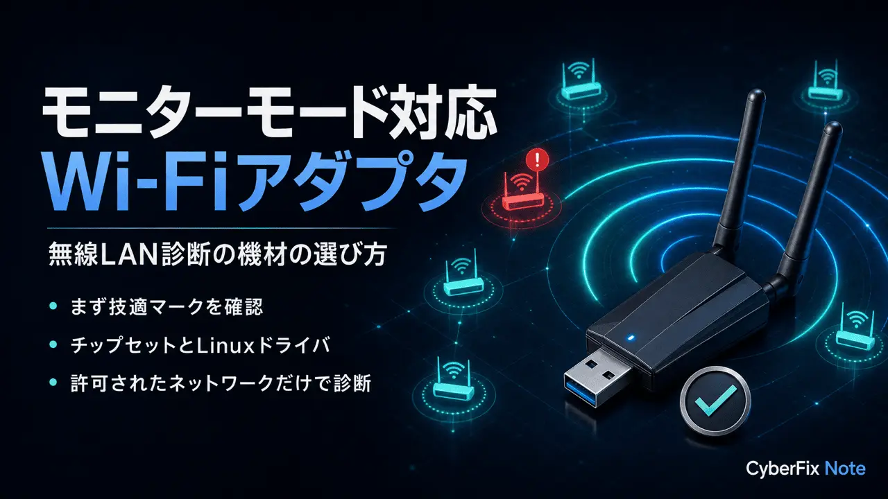 無線LAN診断に使うモニターモード対応USB Wi-Fiアダプタの選び方