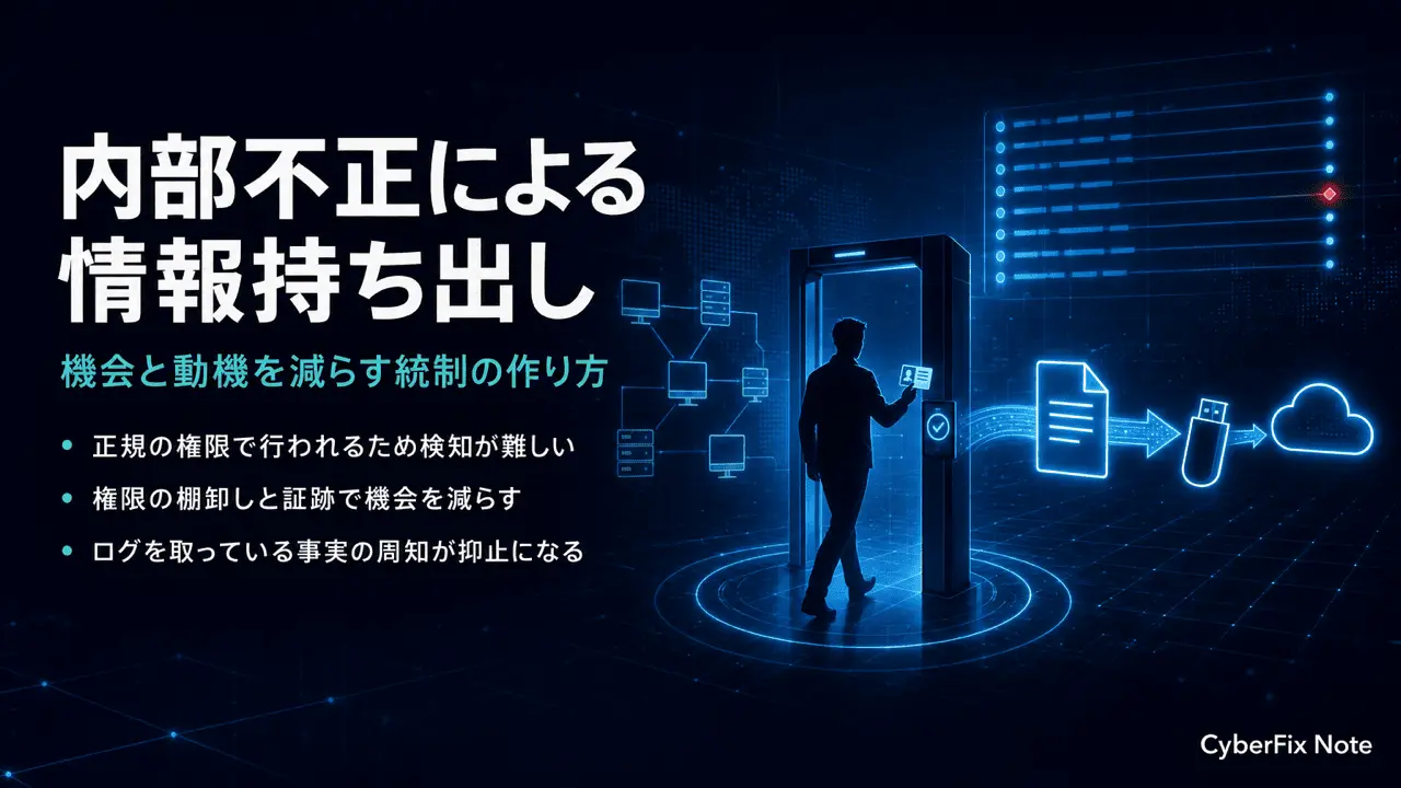 内部不正による情報持ち出しを機会と動機の両面から抑える統制の作り方