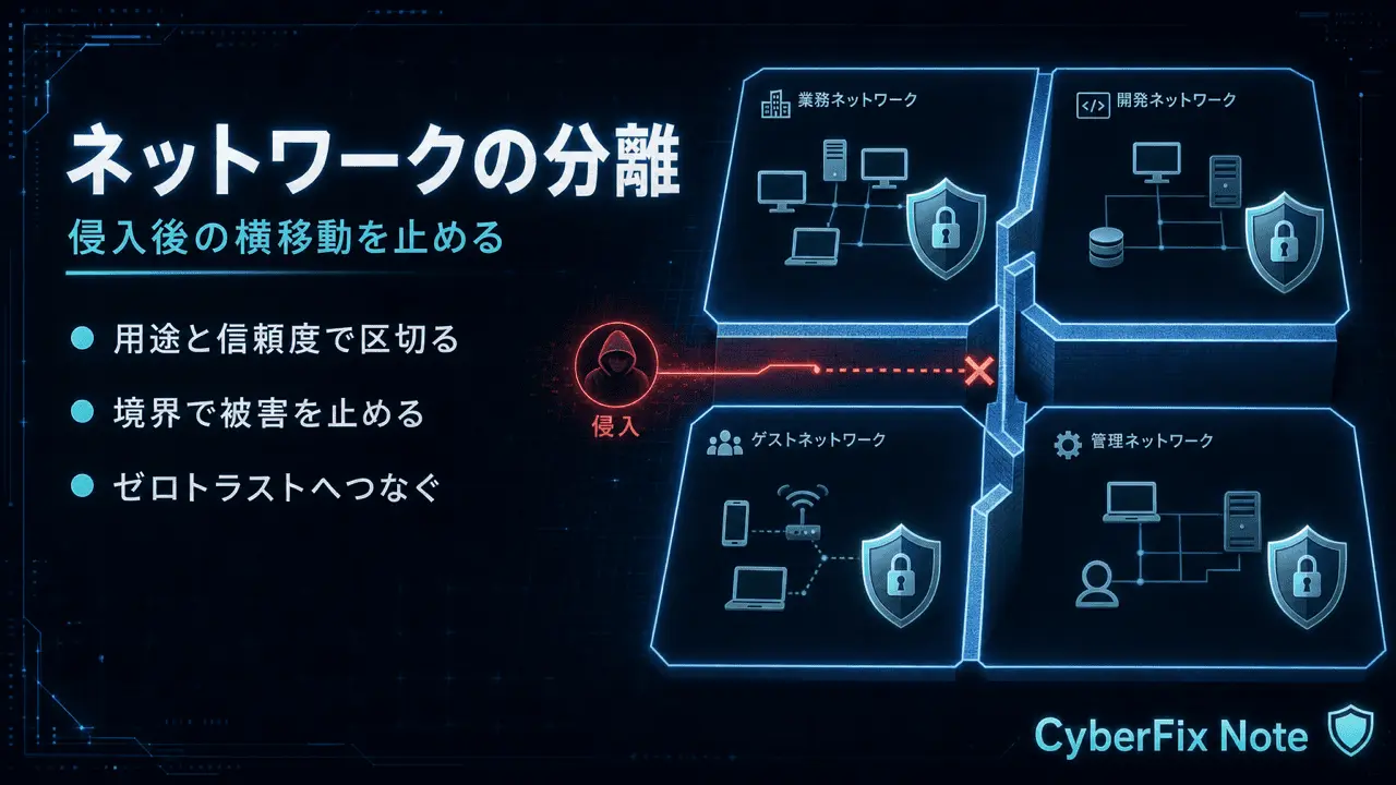 ネットワークセグメンテーションで侵入後の被害を広げない設計