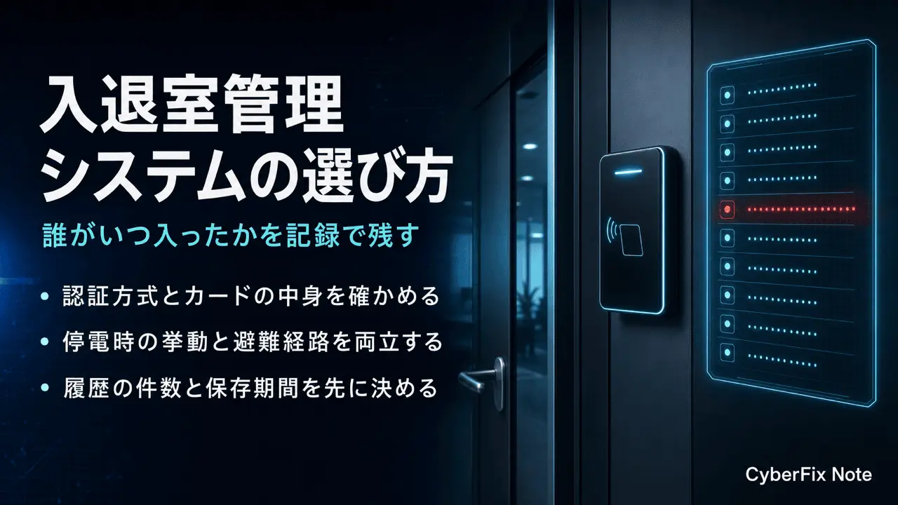 誰がいつ入ったかを残すオフィス入退室管理システムの選び方
