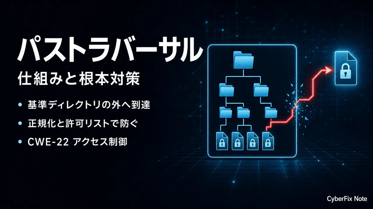 パストラバーサルとは何か。基準ディレクトリの外へ解決されるパスの脆弱性と根本対策を解説