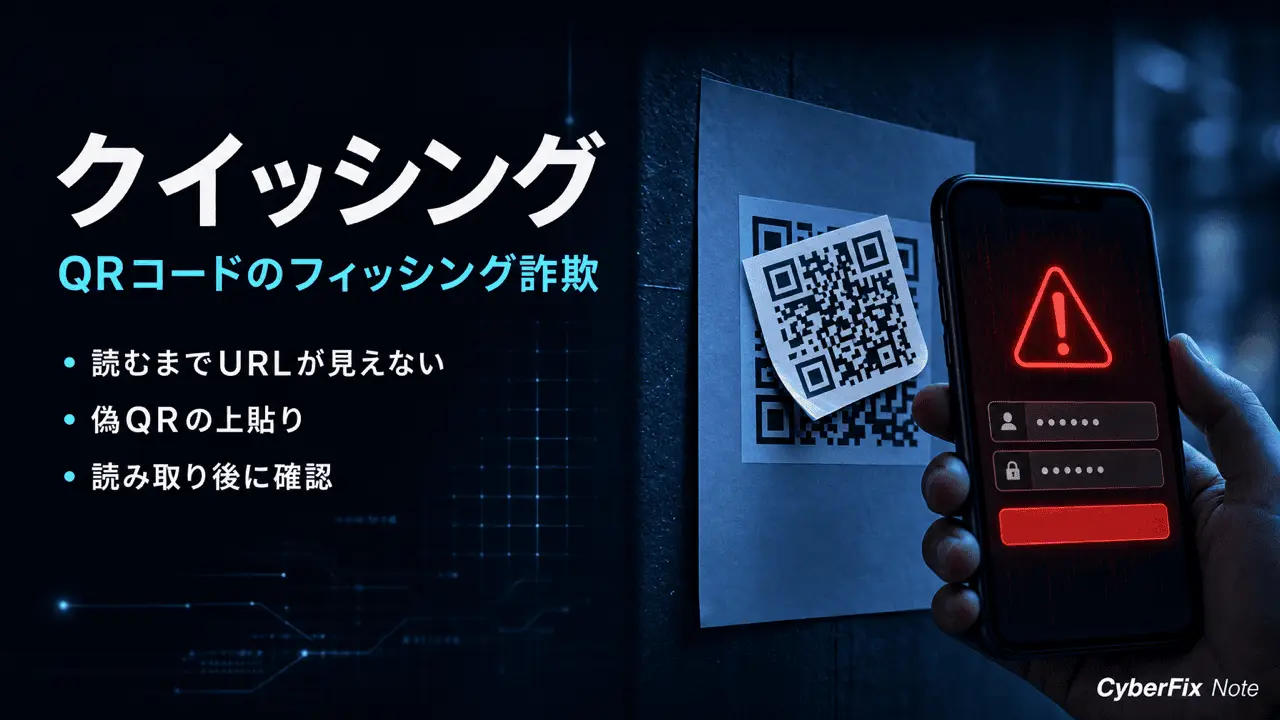 読み取るまで遷移先が見えないQRコード詐欺クイッシング