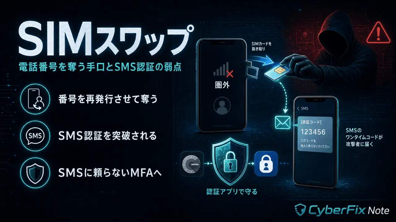 SIMスワップで電話番号が奪われる仕組みとSMS認証を見直す対策