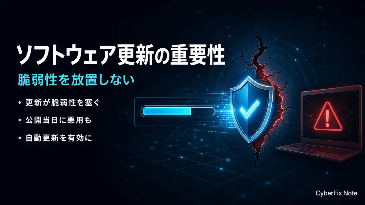 ソフトウェア更新が脆弱性を塞ぐ仕組みと放置したときのリスク