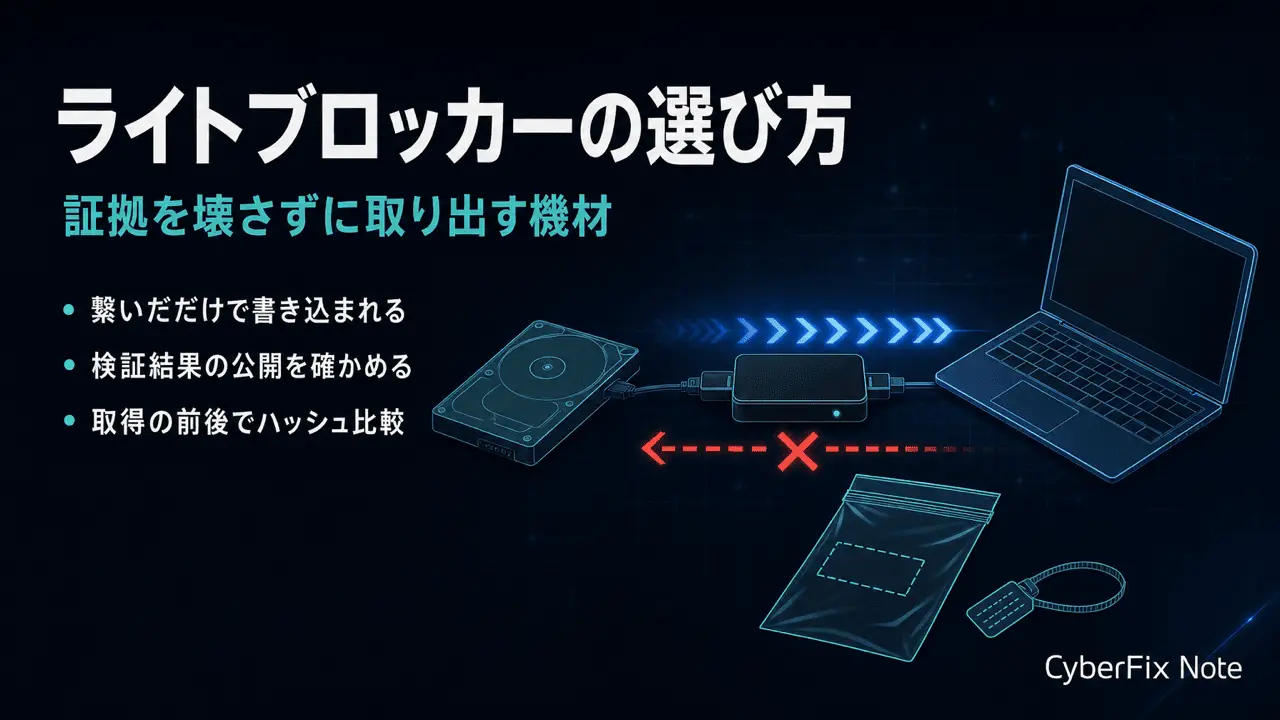 証拠として説明できる形で取り出すライトブロッカーと保全用機材の選び方