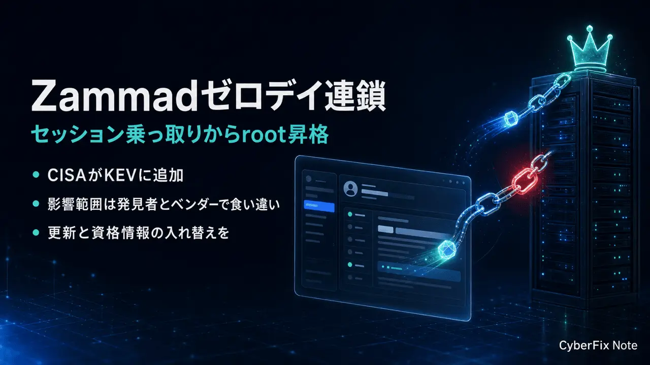ZammadのCVE-2026-102489と102490がKEV入り。DIVDを侵害したゼロデイ連鎖と、ベンダーとの見解の食い違い
