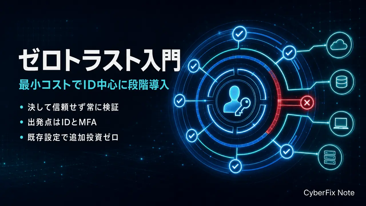 ゼロトラストを最小コストで取り入れる。考え方とID中心の段階導入